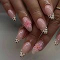 Floral polka dot nails