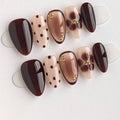 Brown floral nails