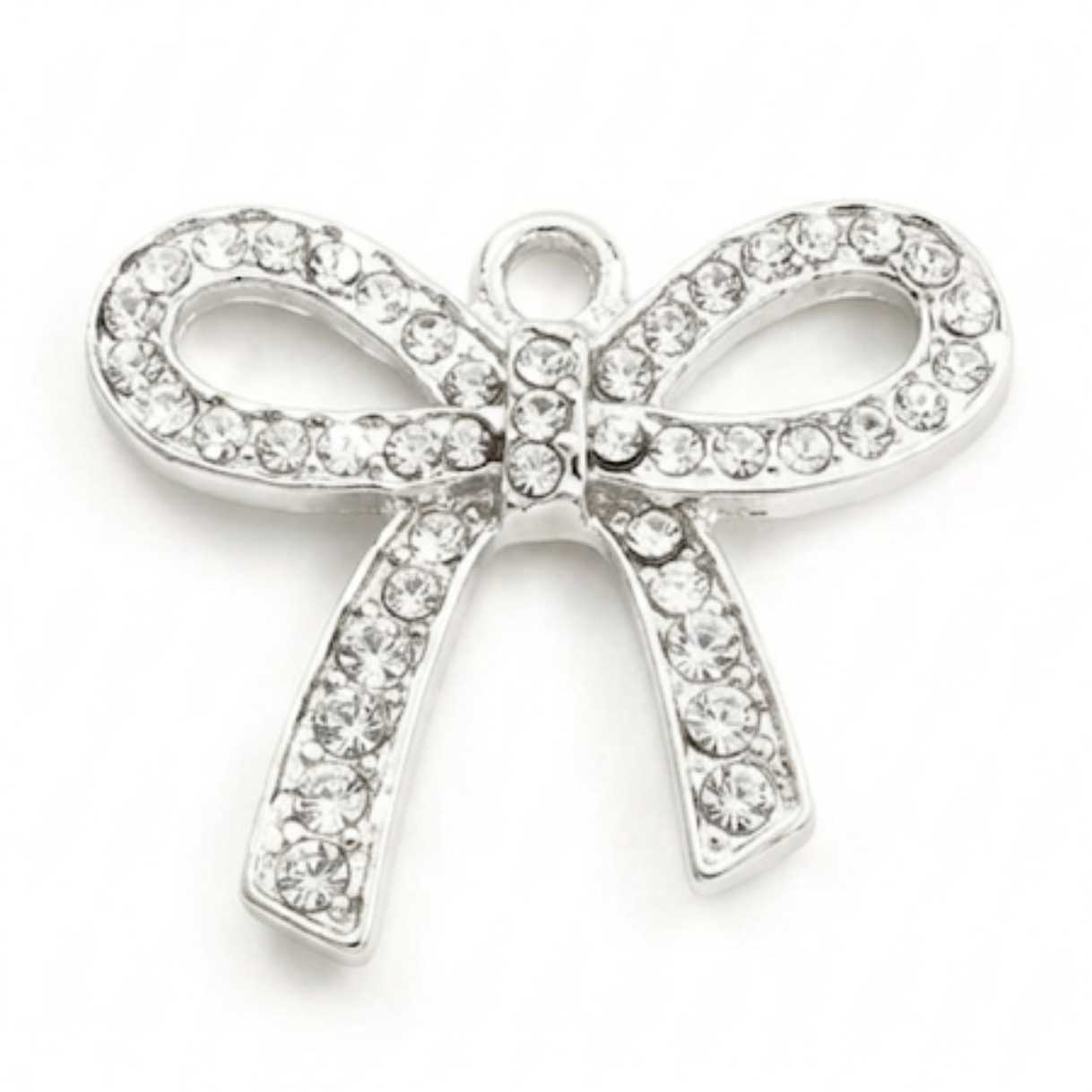 Silver rhinestone bow