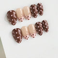 Brown polka dot nails